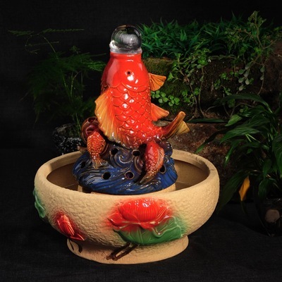 鯉魚躍龍門流水器 匠心工藝，細水長流年年有余